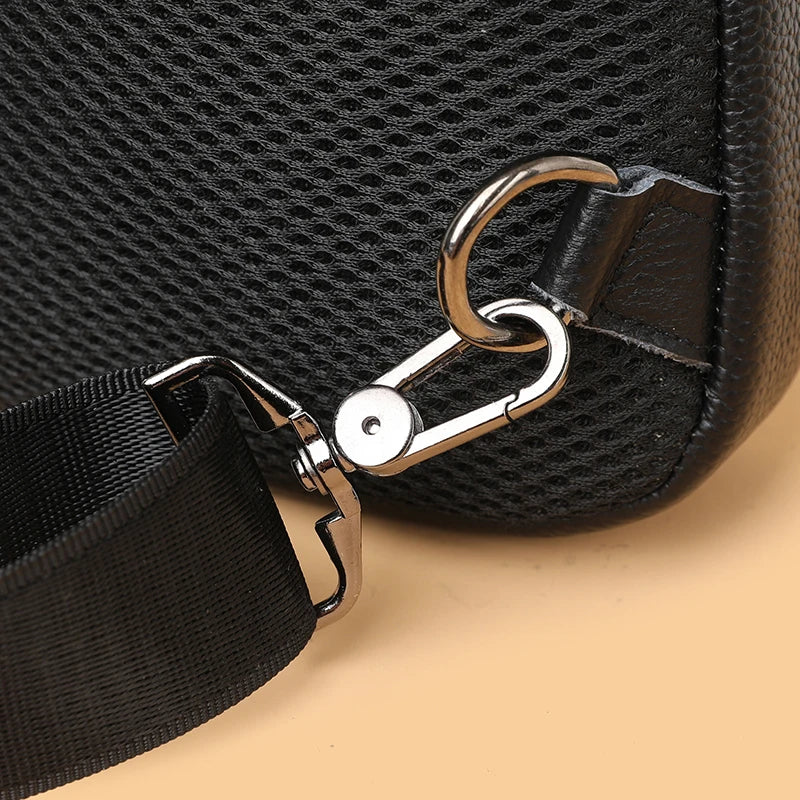 100% Genuine Leather Men Chest Bag Male Shoulder Bag Messenger Bag Casual Crossbody Bag Fashion Men's Purity Handbag