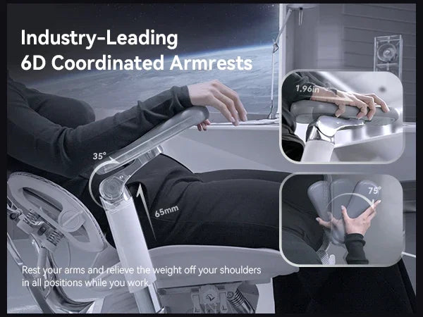 Ergonomic Office Chair Computer Chair with Dual Lumbar Support 6D Armrests Adjustable Rolling Mesh Gaming Chair office furniture