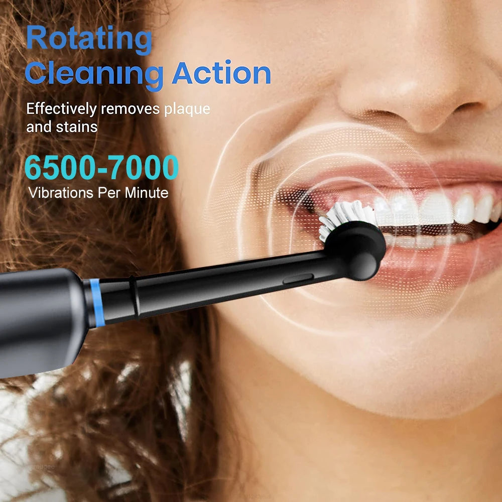 Electric Rotating Toothbrush Deep Clean Whitening Teeth for Adult Ultrasonic Toothbrush with 4/8pcs Refill Replacement Heads