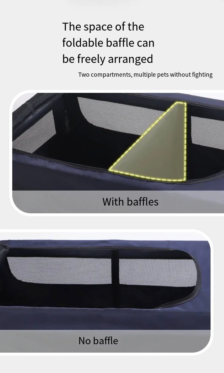 Double Door Isolation Upgraded Pet Stroller Large Dog for Outdoor Travel Portable Foldable Elderly Disabled Dog Outdoor Stroller