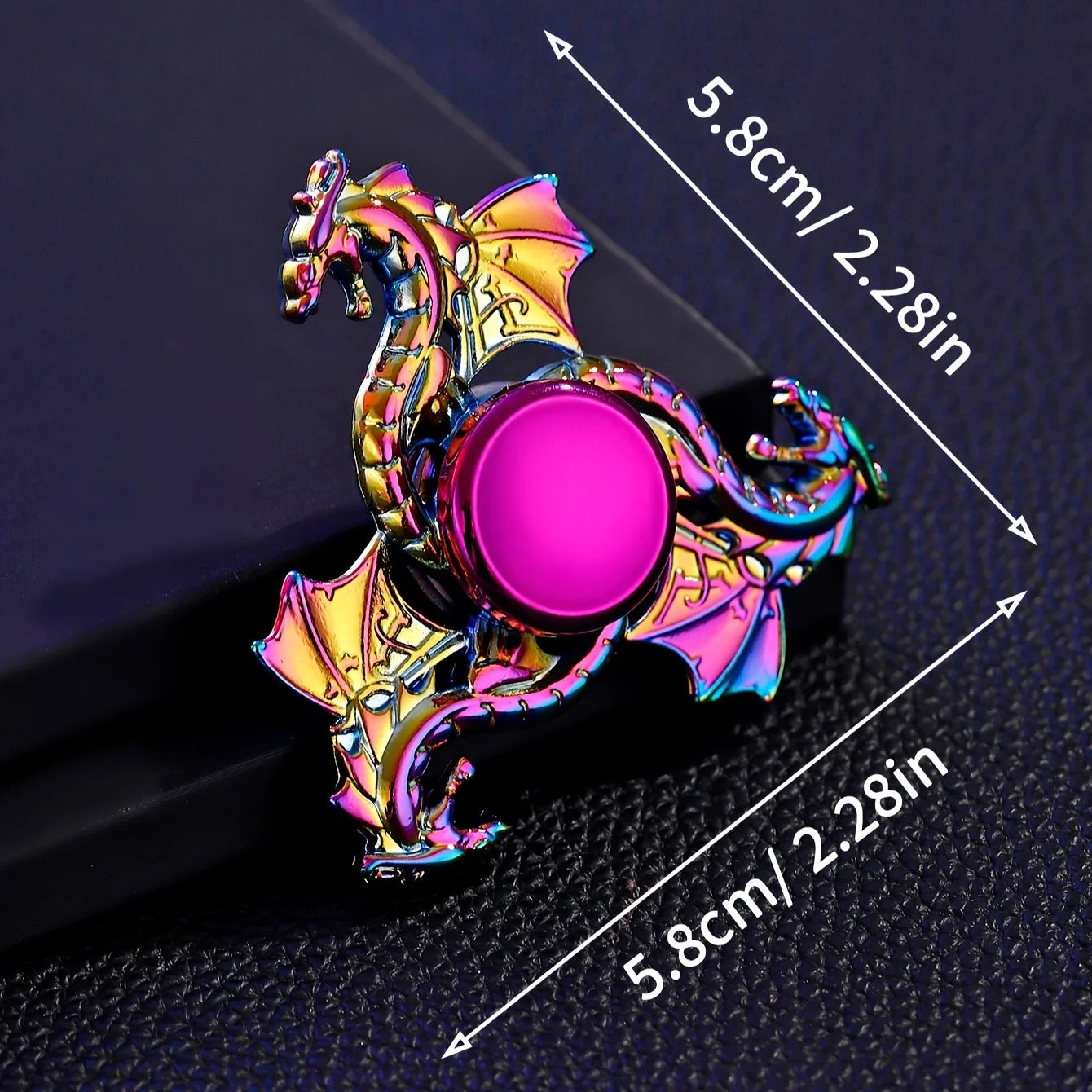 1pc Durable Metal Finger Spinner, Colorful Sky Soaring Dragon Adult Cool Toy with Long-Lasting Spin Time