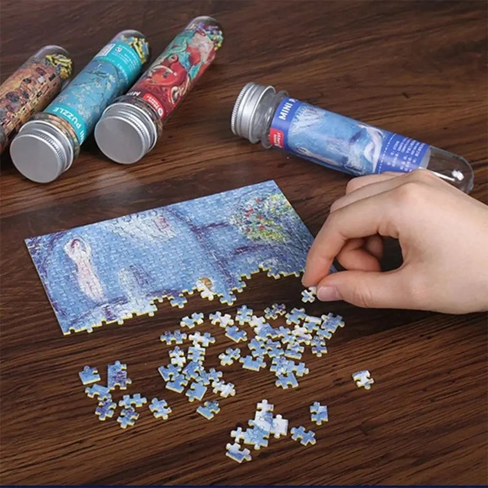 150PCS/Set Oil Painting Jigsaw Puzzles Mini Test Tube Oil Painting Jigsaw Gifts Family Educational Toys Adult Children