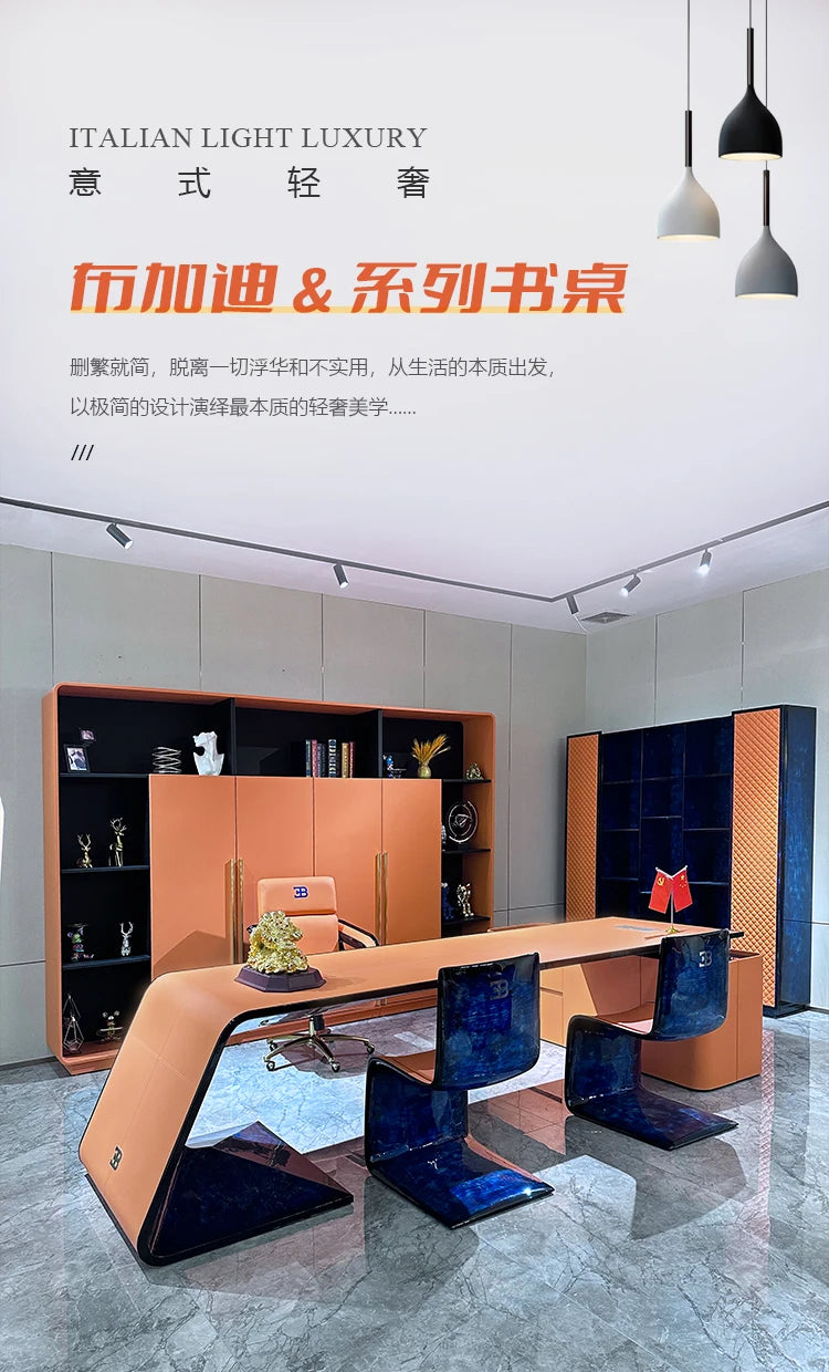 L Shape Hutch Office Table Modern Luxury Drawers Writing Standing Desks Organizer Conference Workstation Escritorio Furniture