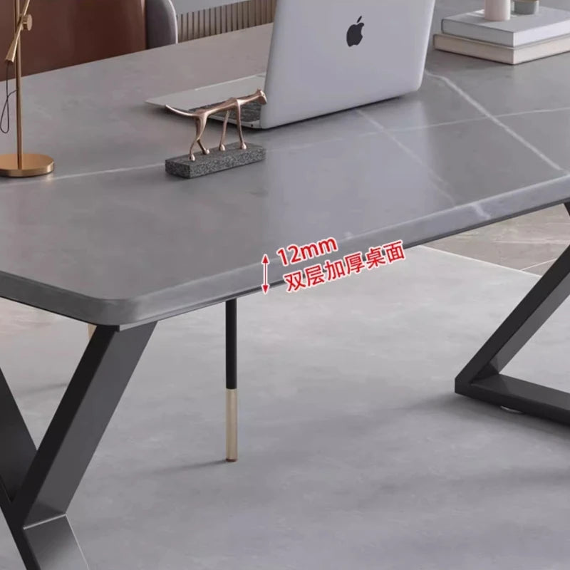 Modern rock board computer desk minimalist design elegant interior gaming desk Mid century luxury mesa para computador furniture