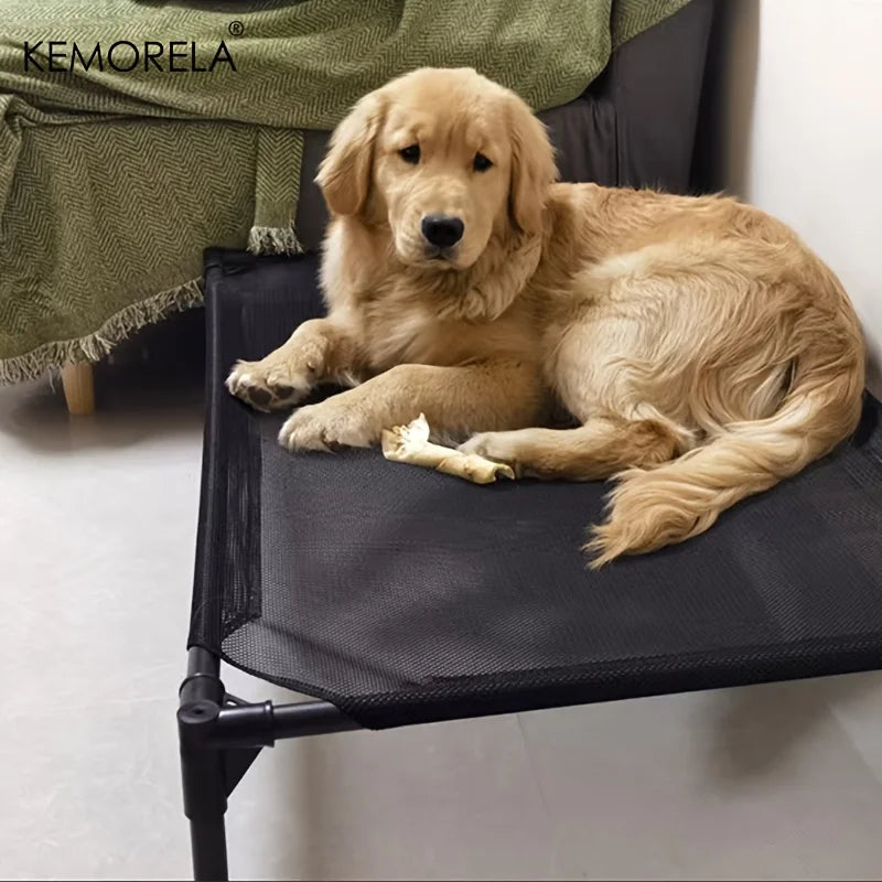 KEMORELA Cooling Elevated Dog Bed Outdoor Elevated Dog Bed For Medium Dogs Bite-Proof Standing Pet Bed Washable Breathable Mesh