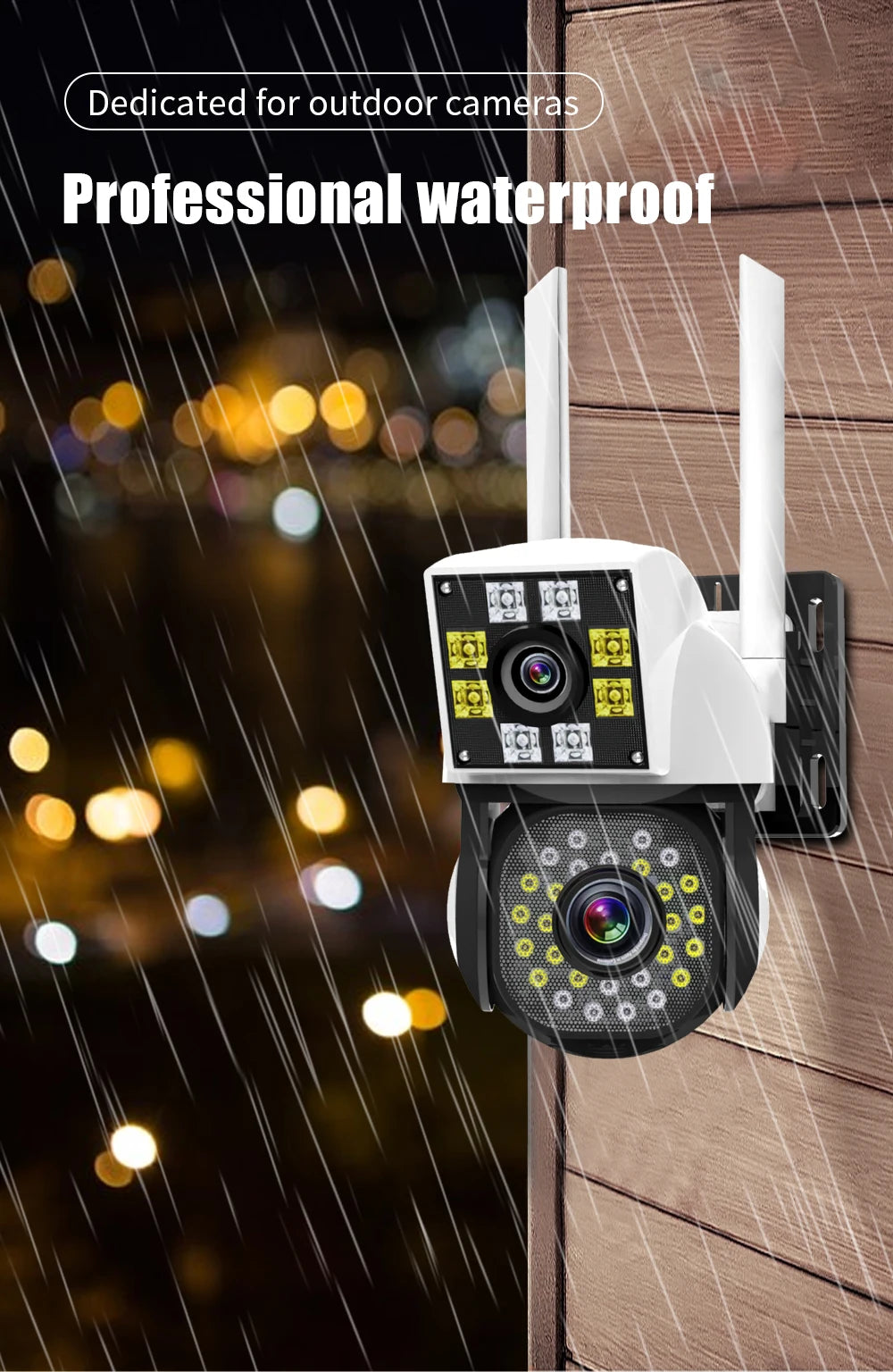 Neye 4K/8MP Wireless WiFi Camera 1080P Dual Lens Dual Screen Outdoor Home Head IP Camera CCTV Dual Lens Security Camera