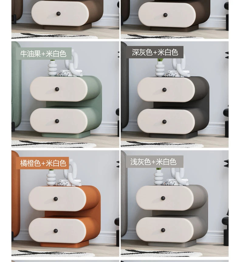 Cream Style Bedside Tables Creative Trendy Space Saving Nightstands Modern Luxury Aesthetic Mesitas De Noche Bedroom Furniture