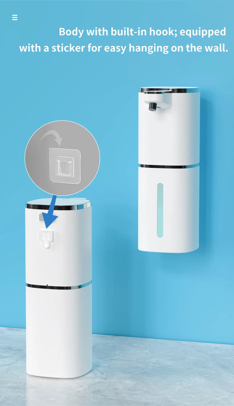 400ML Light Display Wall-Mounted Or Desktop 4-Levels Adjustable Induction Infrared Electric Automatic Smart Sense Soap Dispenser