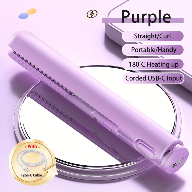 Portable Mini Hair Straightener Lightweight 180 Degrees Celsius Constant Temperature Control, Suitable for Bangs and Short Hair