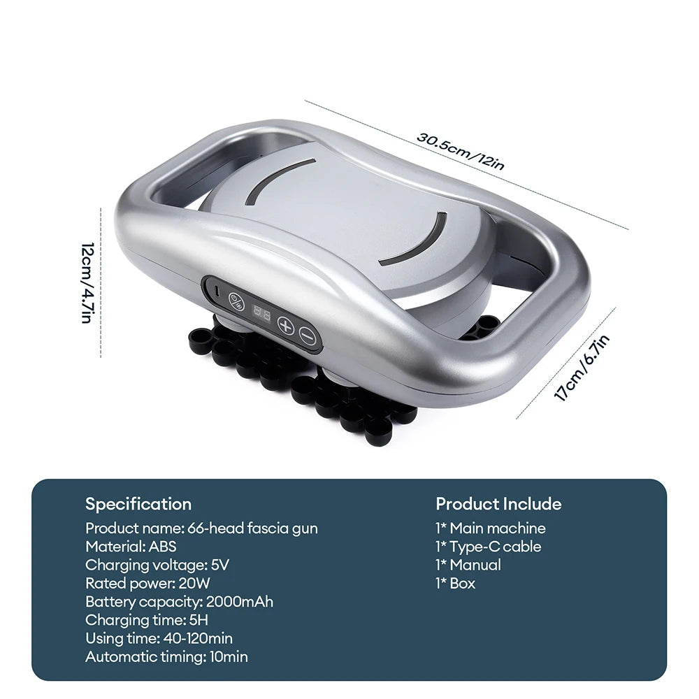66-head Fascia Gun High Frequency Vibration Body Massage Gun Back Massager Waist Massager Neck Shoulder Thigh Fascia masajeador