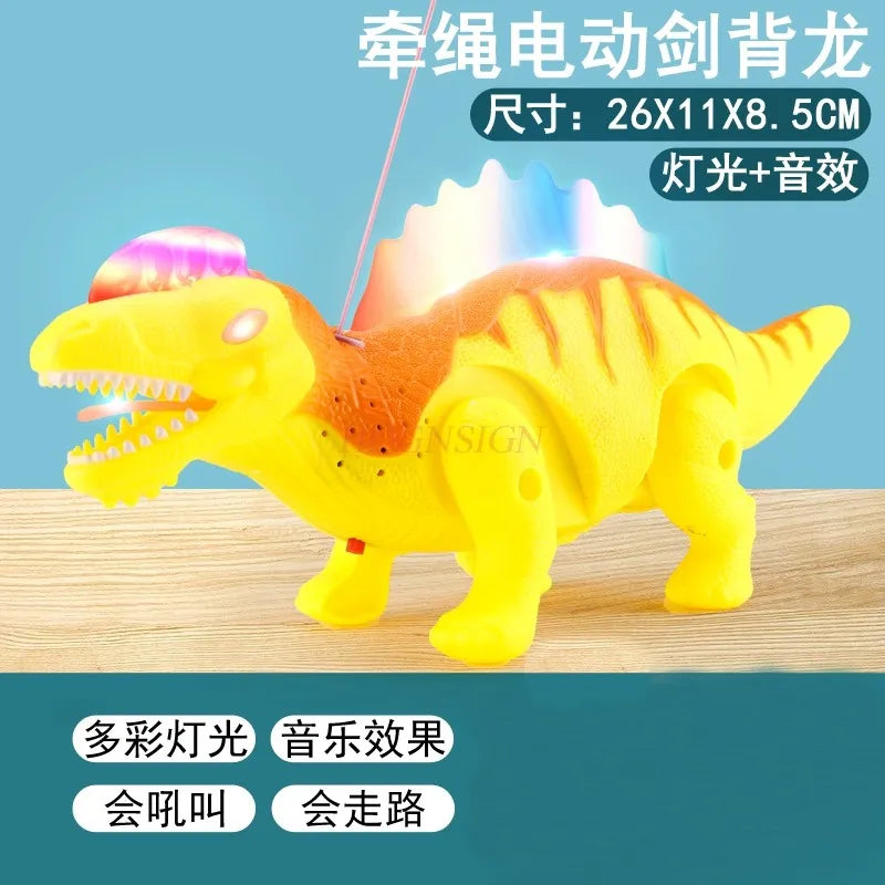 Dinosaur electric toys that can walk, lead ropes, light toys, Tyrannosaurus Rex boys, children's electric toys, babies