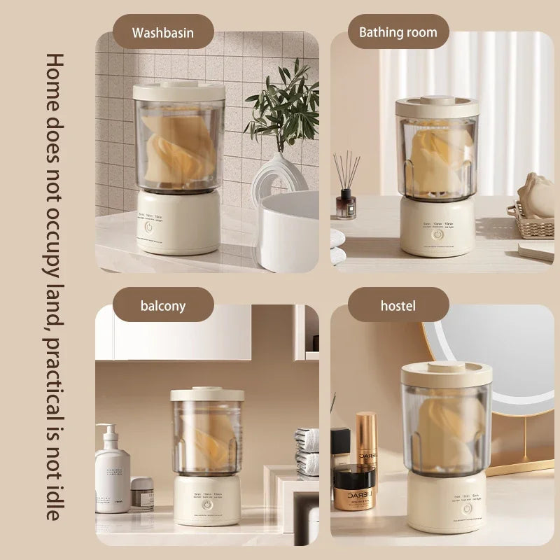 Portable Small Washing Machine Automatic Makeup Brush Cleaner Household Mini Washing Machine for Socks Underwear Panties Washer