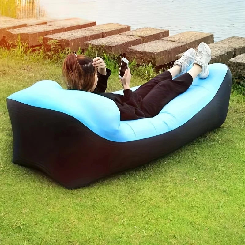 Lazy Inflatable Sofa Outdoor Chair Portable Inflatable Couch Folding Camping Sofa Outdoor Furniture Beach Inflatable Lounger