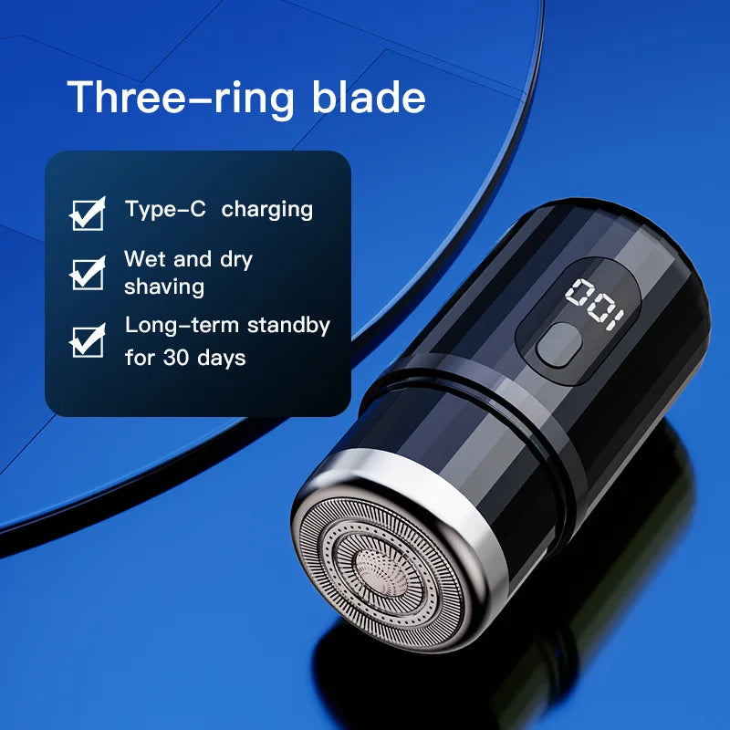 New T6 mini electric shaver 3D floating head shaver type-c fast charging men's rechargeable shaver