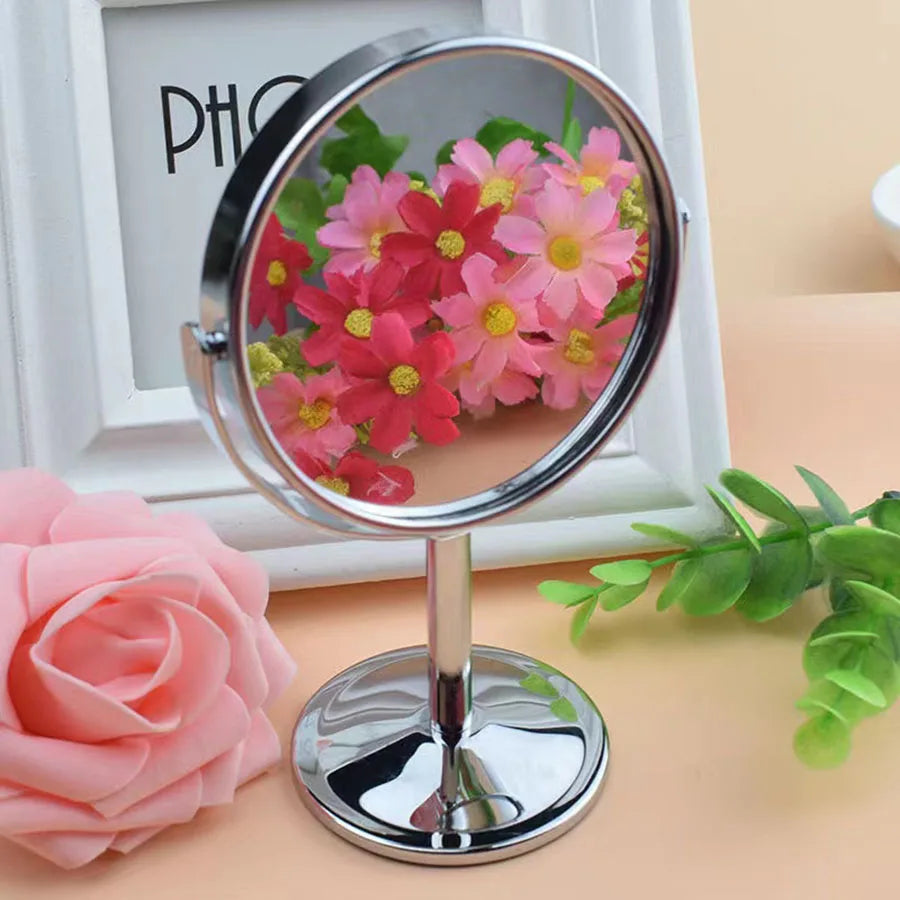 Makeup Mirror Portable Makeup Mirror Double sided Metal 3-inch 4-inch Round/Oval/1:2 Magnifying Mirror Face Rotating Mirror