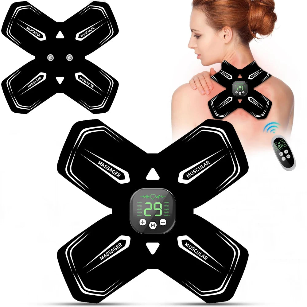 Neck Massager Body Massage EMS Electric Cervical Massage Patch Low Frequency Pulse Muscle Stimulator Pads Pain Relief Relaxation