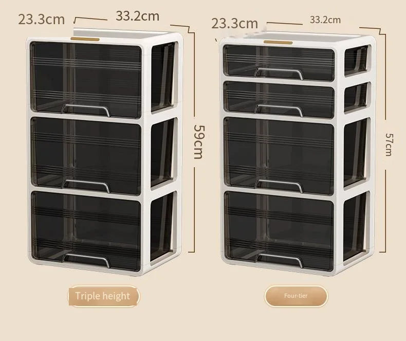 Window-side storage cabinet, transparent storage cabinet that doesn't require installation, large-capacity bedroom storage box