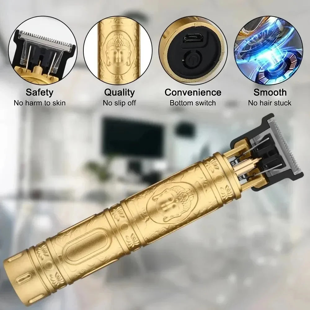 T9 Vintage Hair Clipper Portable Hair Cutting Machine USB Fast Charging Shaver Barber Cordless Hair Trimmer For Men's Barbe