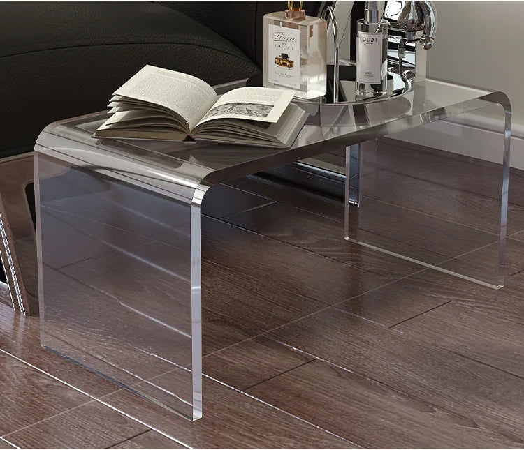 C-type Acrylic Sofa Tables Clear Side Coffee Table Living Room Bay Window Computer Table Bedroom Corner Stand Balcony Storage