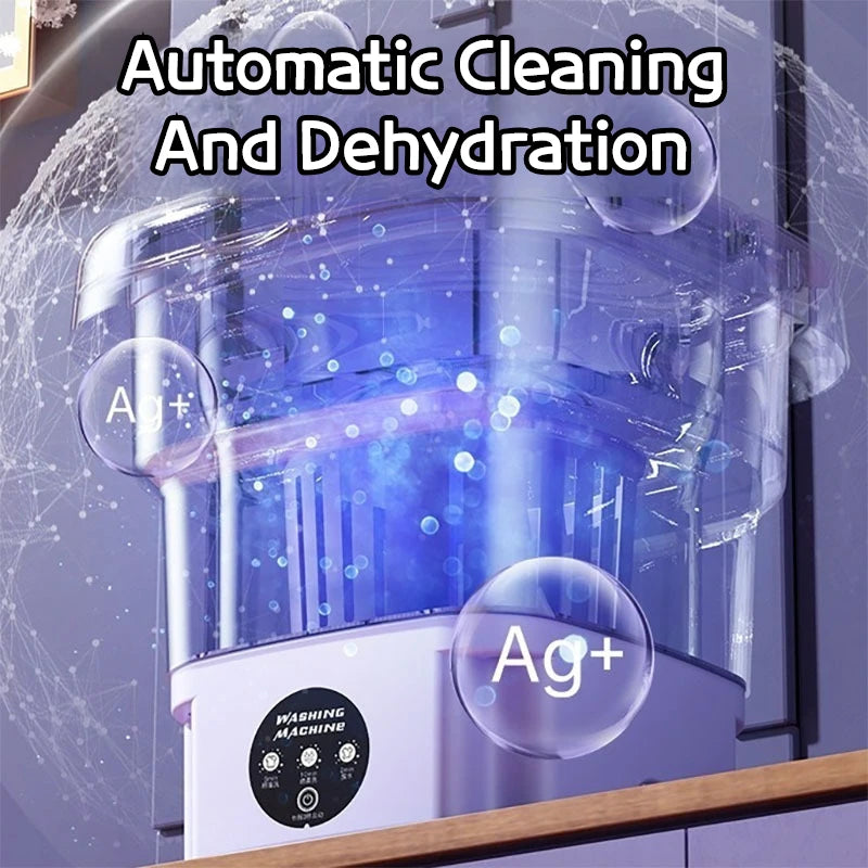 8L Portable Folding Washing Machine - Compact Bucket for Clothes, Socks & Underwear Cleaning, Ideal for Travel & Home Use