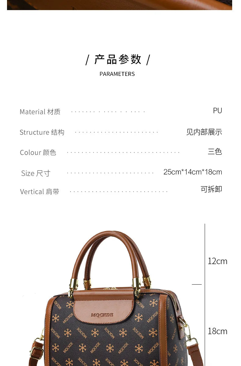 2024 Fashion New Boston Pillow Bag Soft Leather Women's Handbag Versatile Classic Shoulder Bag Large Capacity Crossbody Bag