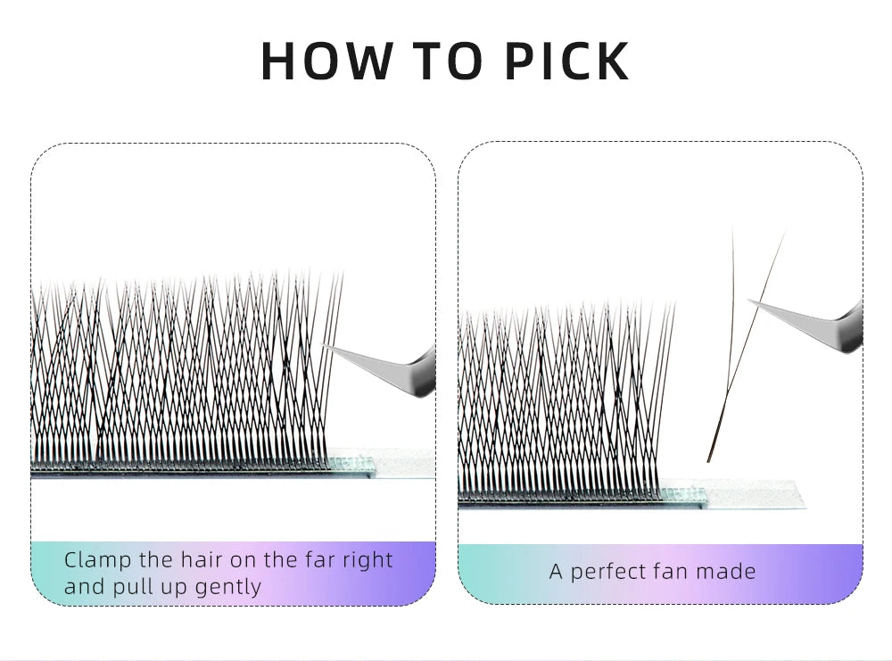 Yelix New 2D Volume Lashes Dark Brown Ultra-thin Y Lash Extension Lightweight Premade Fans Eyelash Extensions Single Tip 2D Y