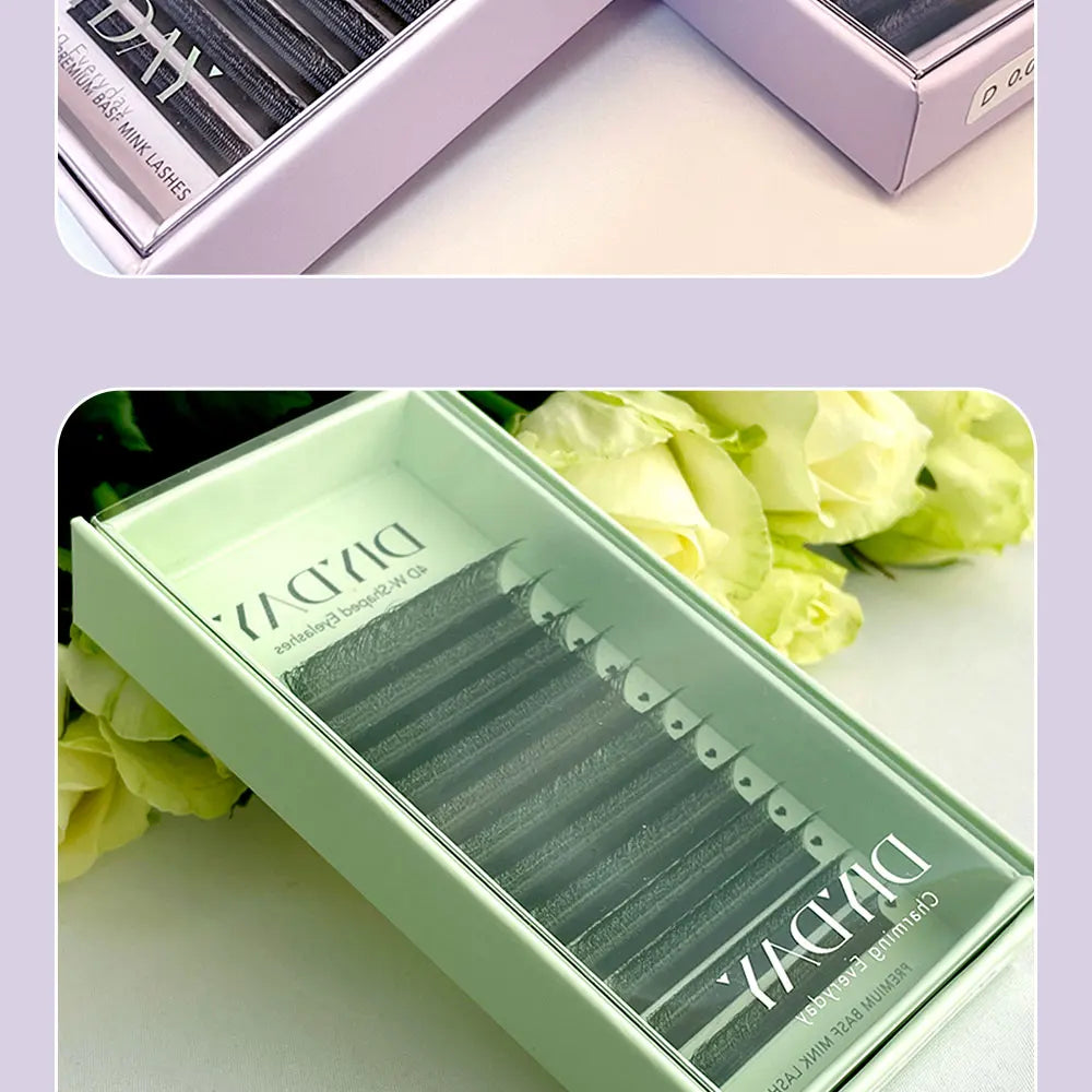 DIYDAY W Shaped Eyelash Extension Premade 3d 4d 5d 6d 7d 8d Mink Faux Lashes BASF PBT Natural Look False Eyelashes