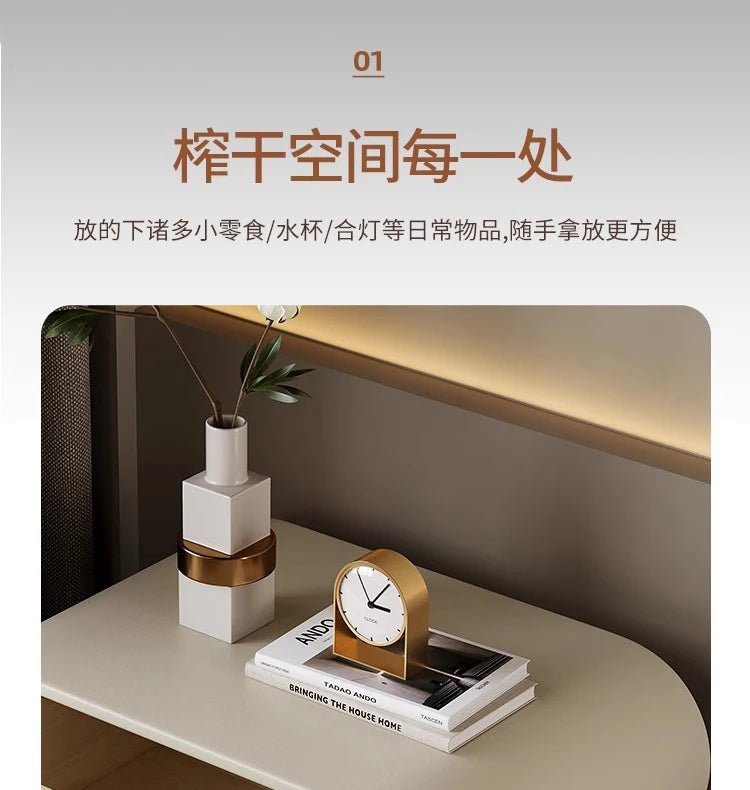 Glamour Cream Style Nightstands Tiny Cute Space Saving Bedside Tables Minimalist Luxury Mesitas De Noche Bedroom Furniture