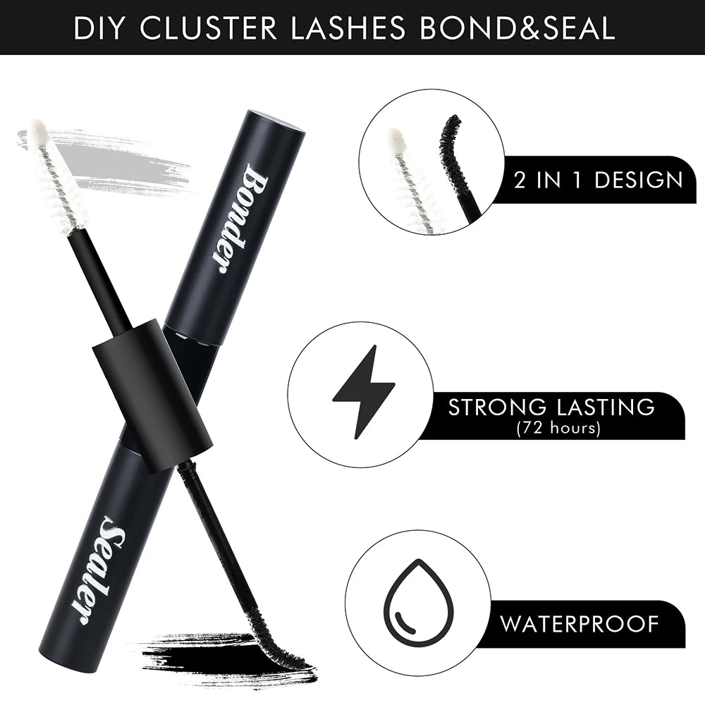 320PCS DIY Mix Clusters Kit 30D/40D Individual False Eyeashes Wispy Fluffy with Applicator Tools  Self-Grafting At Home