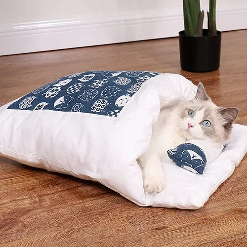 Kawaii Removable Cats Bed House Home Supplies Products for Adult Cats Large Pet Dog Bed Cat's House Cave Comfortable  Food Cute