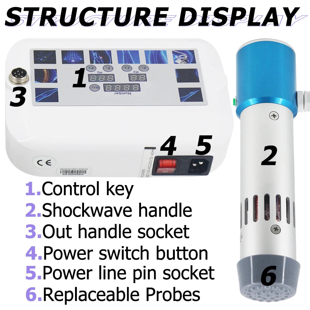 Shockwave Therapy Machine 300MJ For Effective ED Treatment And Body Pain Relief Massage Newest Professional Shock Wave Massager