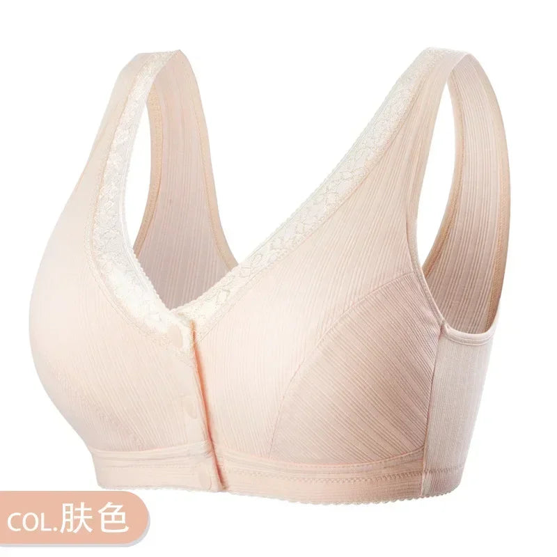 Comfortable Cotton Pregnant Women Underwear Maternity Nursing Bra Breastfeeding Bra Front-Close Bralette Intimate Clothes Plus