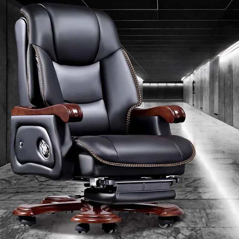Leather Wheel Office Chair Support Design Relax Modern Massage Chair Chaise Mobile Comfy Luxury Silla Oficina Office Furniture