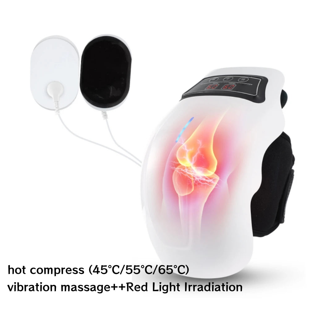 Heated Vibration Knee Massager for Joint Electric Knee Brace Red Light Knee Care Home Office Airbag Relaxing Treatment Knee Pad