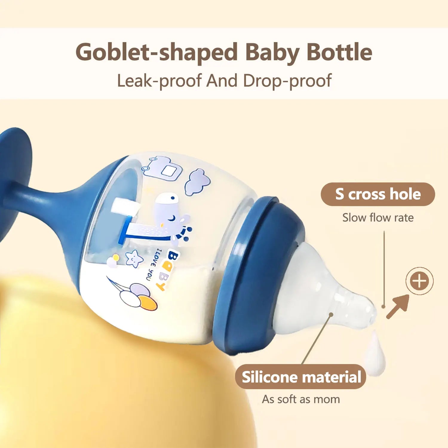 1PC180ml goblet baby bottle, photography accessories, baby drinking water, household cup, direct drinking juice, gift