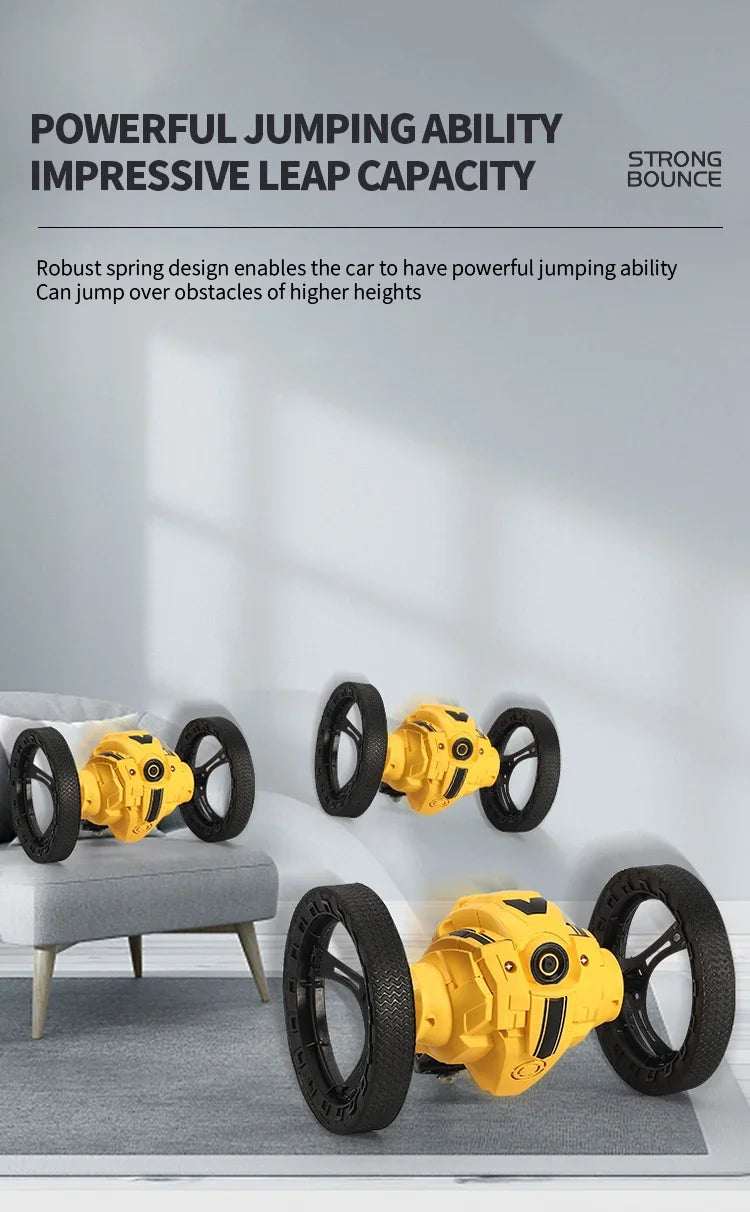 RC Stunt Car With Wifi Hd Camera Bounce Car Flexible Wheels Rotation Led Light Remote Control Jumping Vehicle Toy Gift Q207