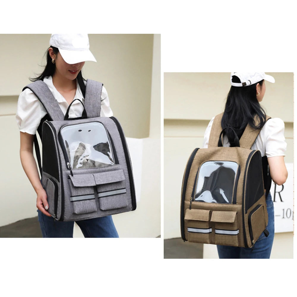 New Oxford Trolley Case Cat Carrier Backpack Travel Pet Bag with Reflective Stripe Outdoor Small Animals Rabbit Kitten Dog Bag
