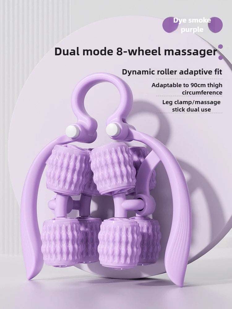 8-wheel multi-functional leg massager ring leg roller thigh calf muscle relaxation lazy neck leg full body massager