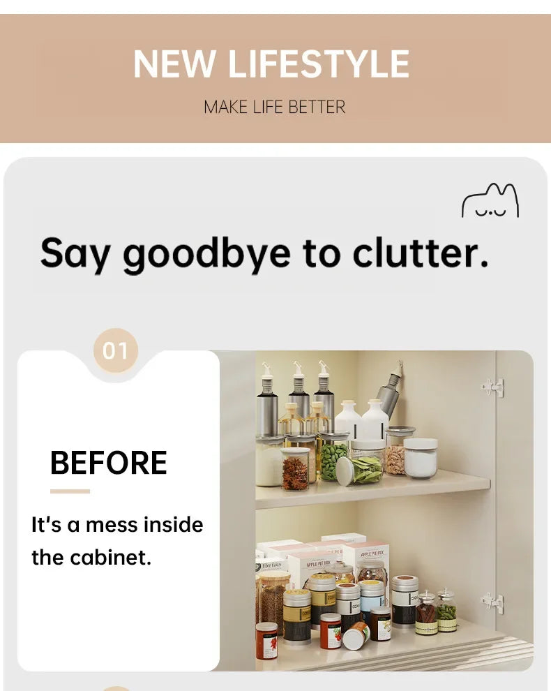 Pull Out Spice Rack Organizer with Smooth Slide Rails No Tools Required Kitchen Cabinet Storage Drawer for Maximum Space