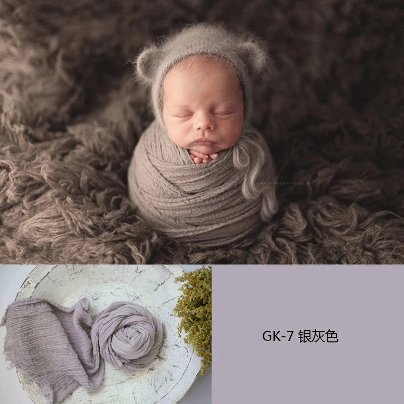 Newborn Photography Props Soft High Stretchable Cotton Seersucker Wrap Baby Posing Aid Photoshoot Props Babies Photo Accessories