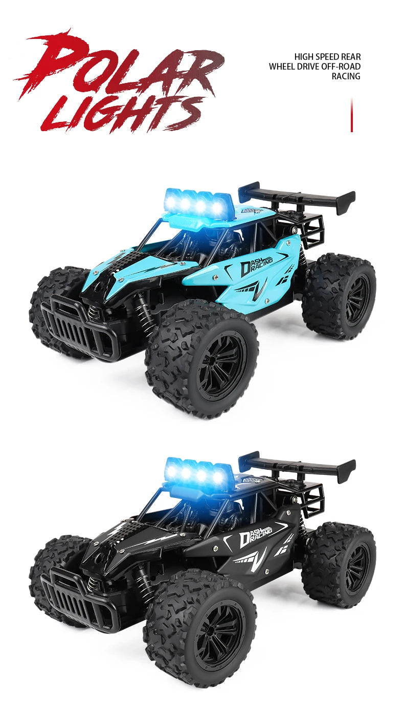 ZWN 1:16 2.4Gh Model RC Car With LED Lights 2WD Off-road Remote Control Climbing Vehicle Outdoor Cars Toys for Boys Girls Gifts