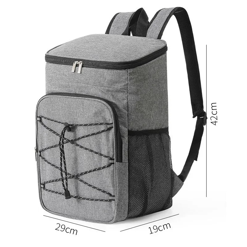 20L Outdoor Thermal Cooler Backpack Bags Insulated Leakproof Lunch Bag Camping Drink Refrigerator Picnic Food Fresh Keeping Bag