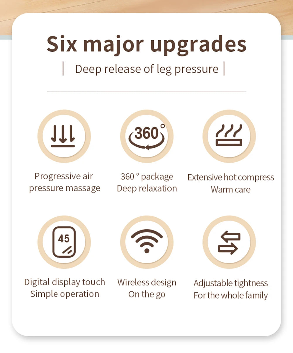 Electric Heated Calf Massager Wireless Air Pressure Leg Massager Hot Compress Calf Massage Machine Promote Blood Circulation