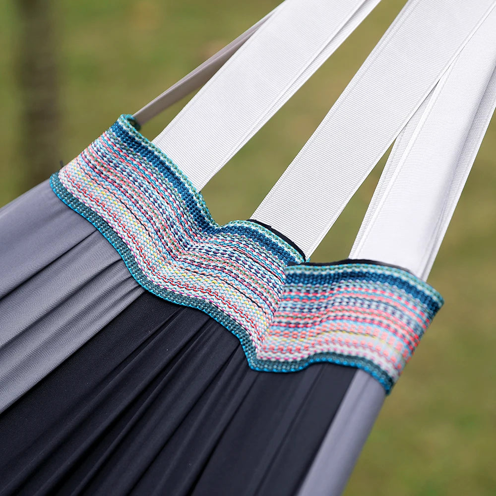 Portable Hanging Hammocks Single Person for Travel Beach Outdoor Camping Colorful High Strength Parachute Fabric Bed Storage Bag