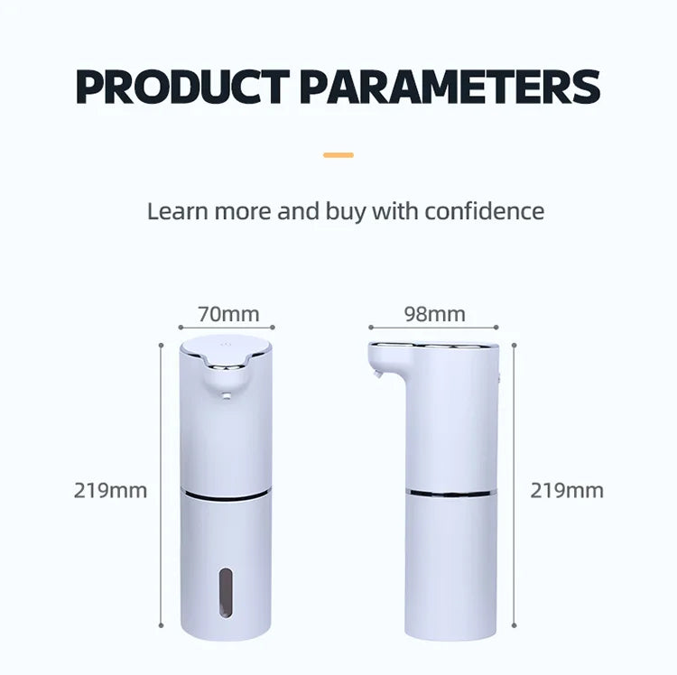 New Wall Mounted Automatic Soap Dispenser Foam Smart Hand Washing Machine 300ml Liquid Rechargeable Bathroom Induction Sensor