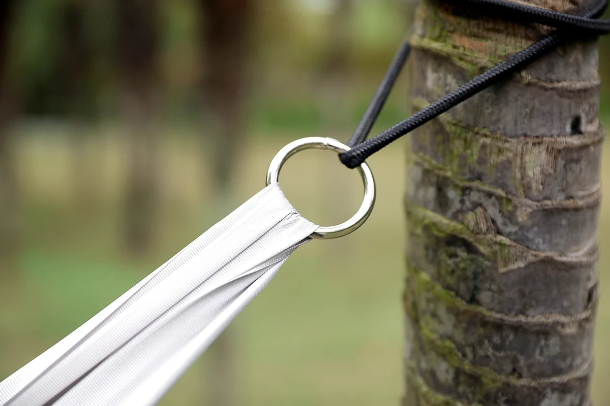 Portable Hanging Hammocks Single Person for Travel Beach Outdoor Camping Colorful High Strength Parachute Fabric Bed Storage Bag