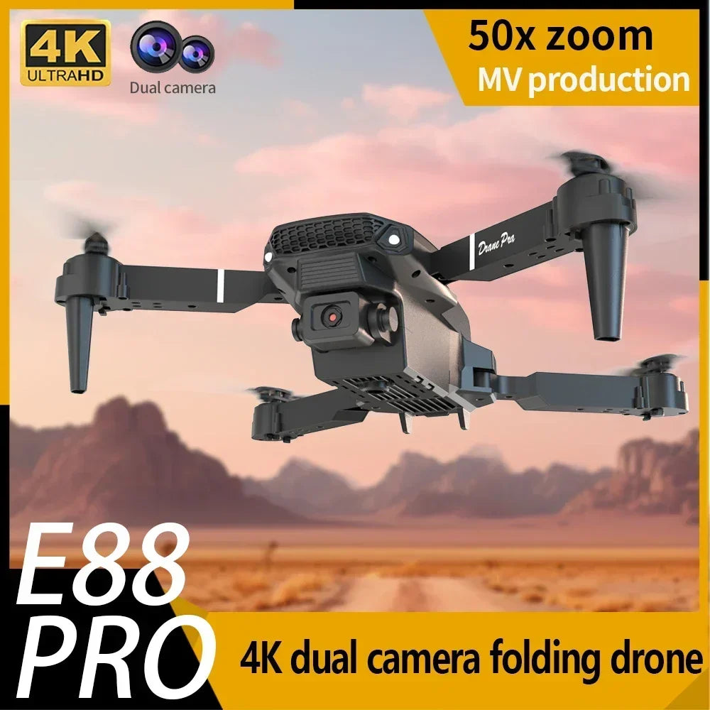E88 Mini Drone 4K HD Camera WiFi FPV Foldable Quadcopter for Kids Adults Gift Toy RC Aircraft