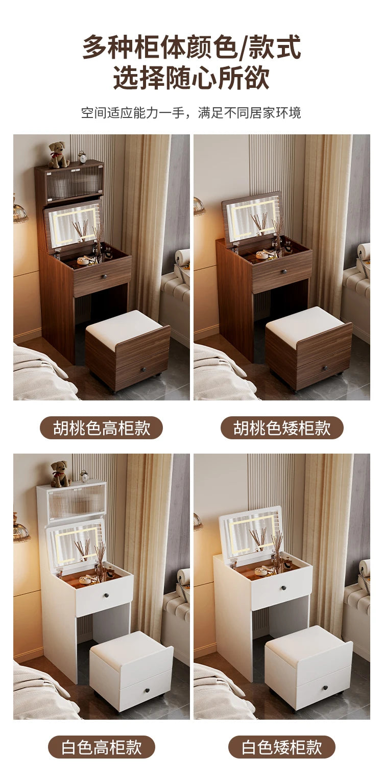 Multifunctional Narrow Nightstands With Drawers Storage Vintage Mid Century Nightstands Classic Elegant Criado Mudo Furniture