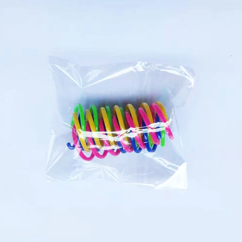 Kitten Cat Toys Wide Durable Heavy Gauge Cat Spring Toy Colorful Springs Cat Pet Toy Coil Spiral Springs 4/8/16/20pcs