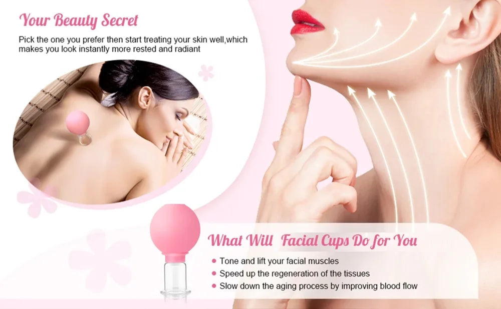 1/4PCS Rubber Massage Body Cups Vacuum Face Cupping Massage Cupping Facial Skin Lifting Body Anti Cellulite